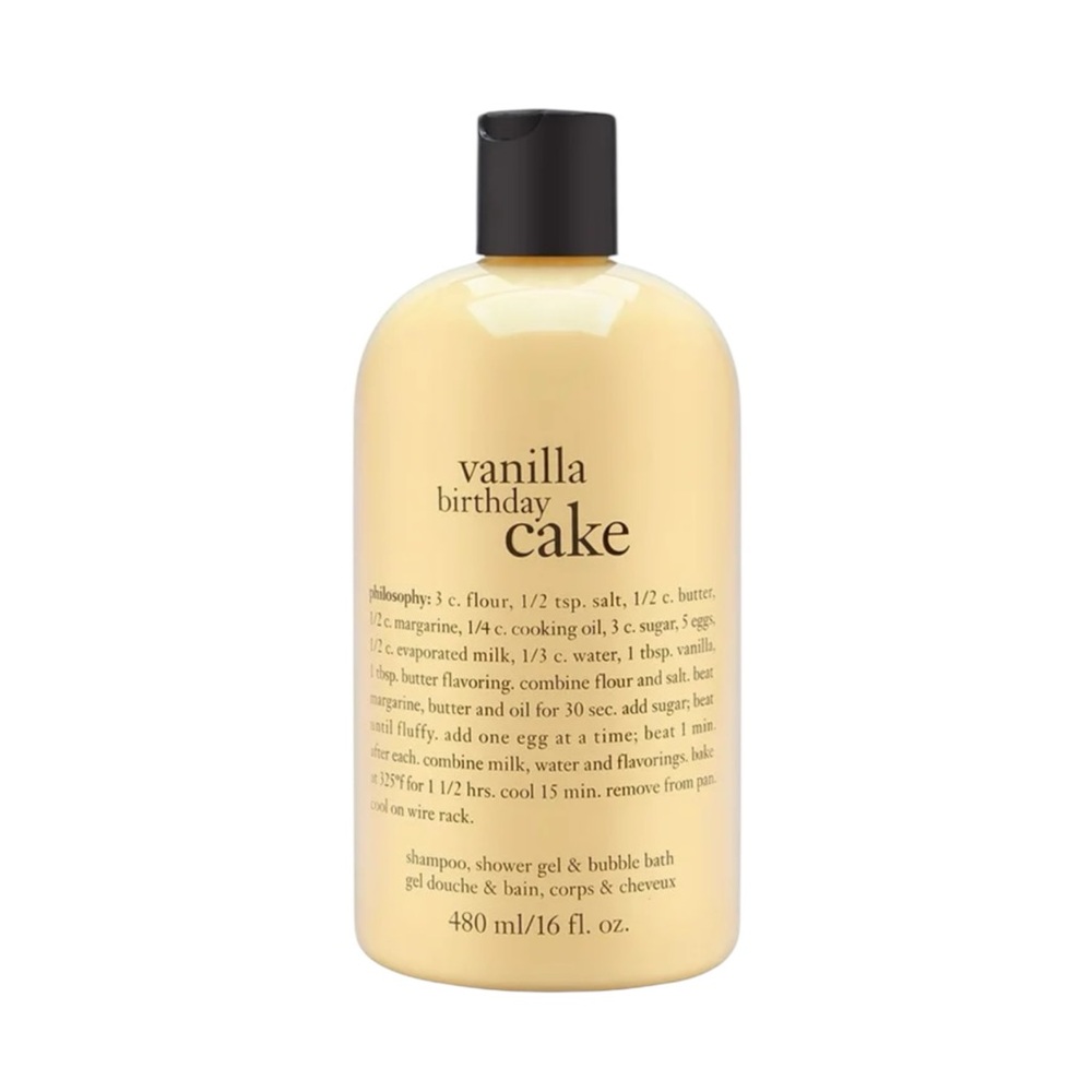 New Philosophy Vanilla Birthday Cake Shampoo, Shower Gel‎ & Bubble Bath Gift